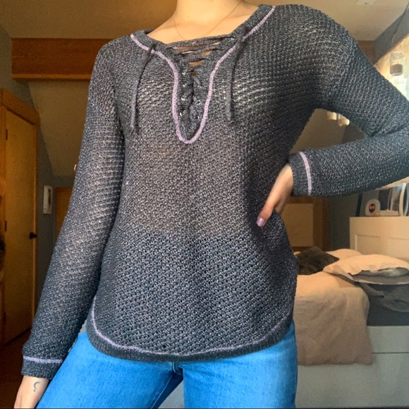 Urban Outfitters Lace Up Sweater - Picture 1 of 6